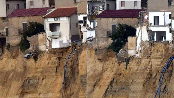 Il baratro di Niscemi, precipita l’auto-simbolo della frana