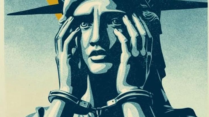 Lady Liberty in manette: il nuovo poster di Obey contro le violenze dell’Ice a Minneapolis