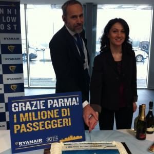 Ryanair festeggia il milionesimo cliente da Parma