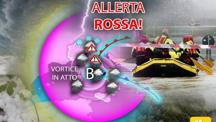 Previsioni meteo: cicloni in atto, è ancora allerta rossa per il maltempo in Italia