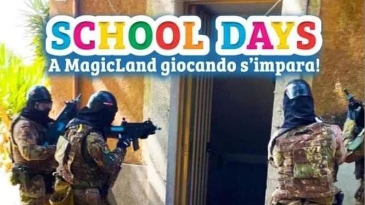 Lezioni militari con i bambini delle elementari, MagicLand fa dietrofront
