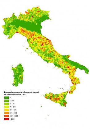 Mappa: le zone d'italia a rischio frane