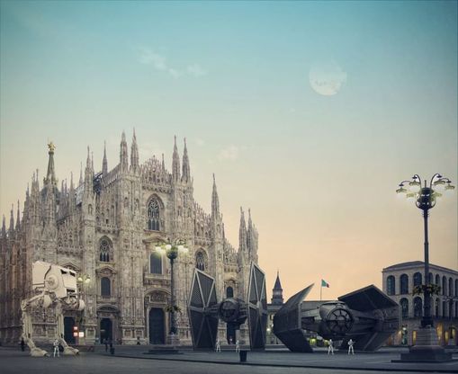 Star Wars a Milano, il fotomontaggio è d'autore