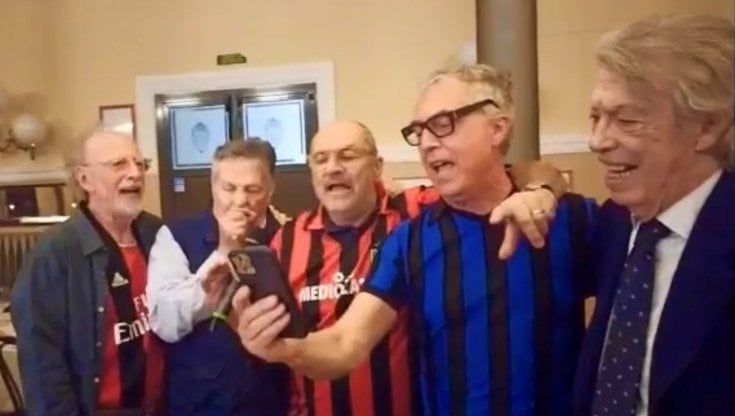 All'Osteria del Treno il pre-derby bipartisan con Massimo Moratti e Renato Pozzetto