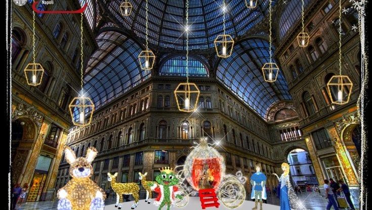 Cenerentola in Galleria Umberto, un pinguino a piazza dei Martiri, un delfino sul lungomare: ecco le luci di Natale nelle piazze di Napoli