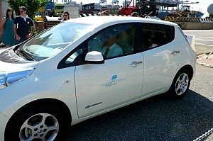 La Spezia, porto "verde"<br />auto elettriche in banchina