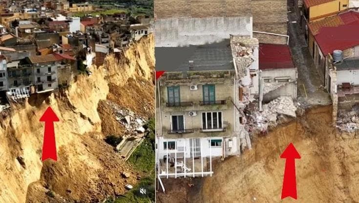 Niscemi, crollata una palazzina di tre piani. Sulla frana piove ancora. Lunedì riaprono le scuole