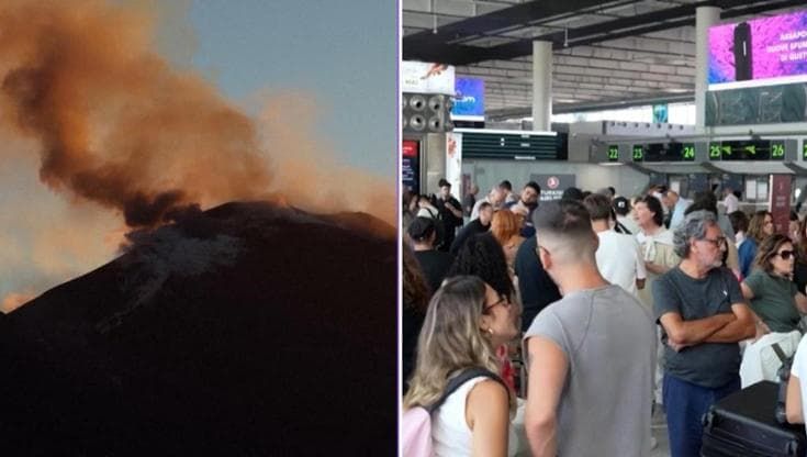 Etna, atterraggi sospesi a Catania: il caos all'aeroporto