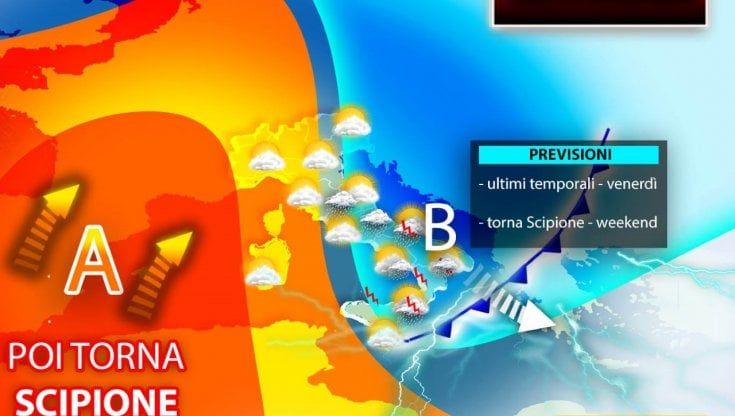 Previsioni meteo, ultimi temporali, nel weekend torna il caldo
