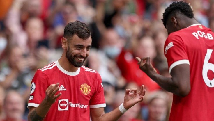 Manchester United, show di Pogba e Bruno Fernandes: 5-1 al Leeds