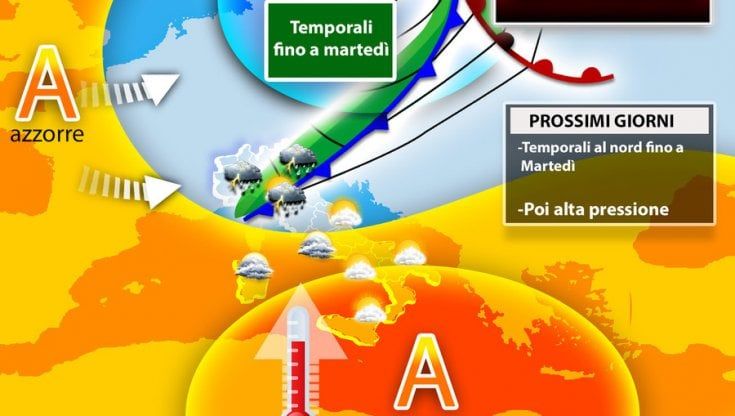 Previsioni meteo: alternanza di sole e pioggia, da giovedì aria fredda dal Nord Europa con temporali e grandine