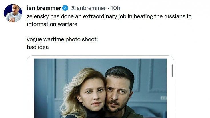 "Pessima idea": il politologo Bremmer critica Zelensky per le foto su Vogue con la moglie Olena 