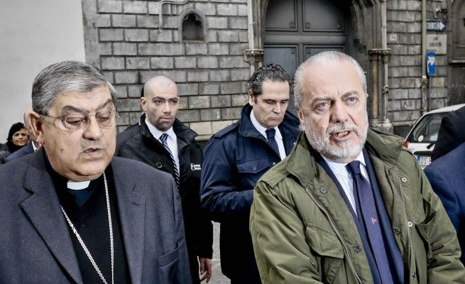 De Laurentis dal cardinale Sepe:<br />"Non siamo pi&ugrave; Cenerentola"