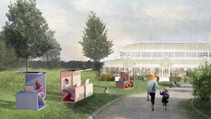 La panchina al parco diventa una scrivania per smart working