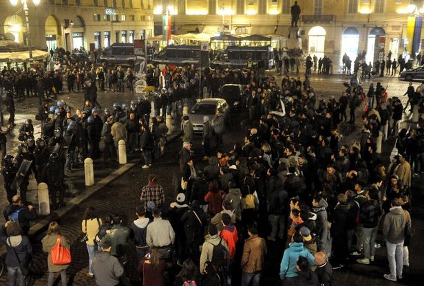 L'arrivo in piazza Garibaldi di Salvini