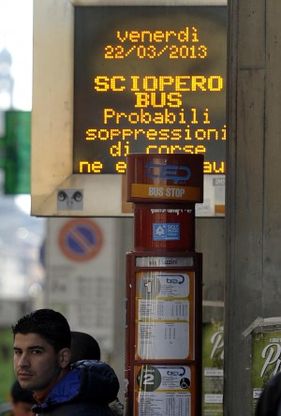 Trasporti, fermo il 90 % dei bus<br />disagi presso i park &amp; ride