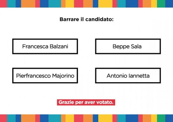 Milano, ecco la scheda elettorale per le primarie del centrosinistra