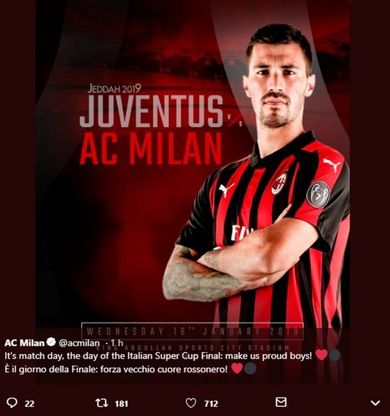 L'orgoglio milanista su Twitter nel giorno della Supercoppa: "Non partiamo battuti"