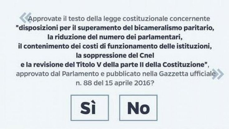Referendum costituzionale, la scheda del 4 dicembre 