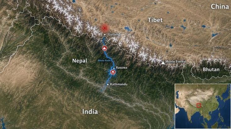 Nepal e Tibet, la mappa interattiva dell’alluvione