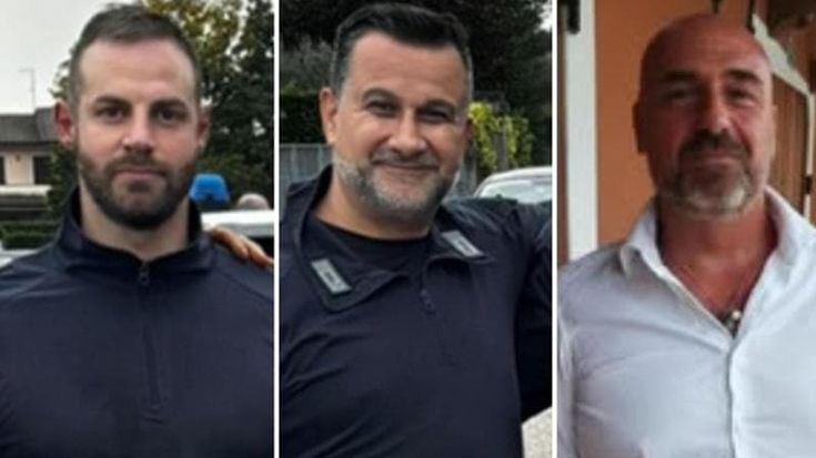 L’addio a Valerio, Marco e Davide. “Quei pazzi hanno ucciso degli eroi”