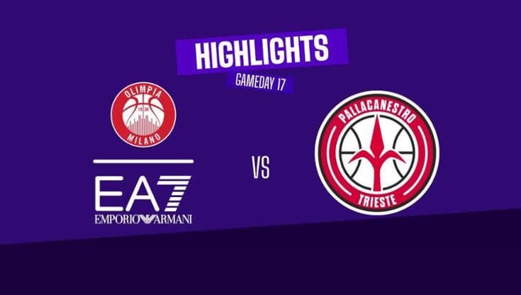Basket serie A, gli highlights di Milano-Trieste