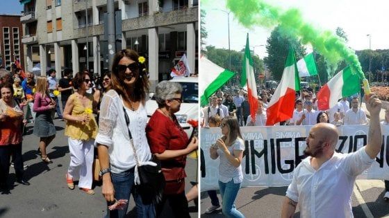 Migranti, fiori contro saluti romani: destra in corteo a Milano, a Sesto in piazza con le sindache minacciate