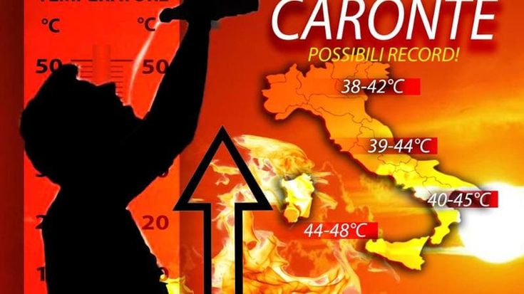 Previsioni meteo, con l’anticiclone Caronte eccezionale ondata di caldo con picchi di 43°C anche a Roma