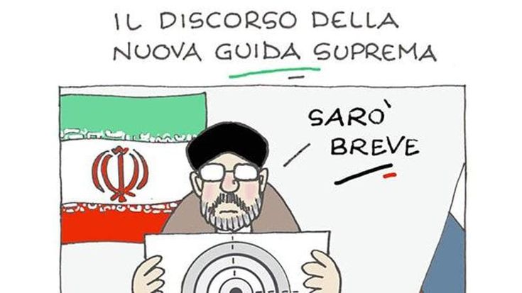 Il discorso di Mojtaba, l'ironia di Ellekappa