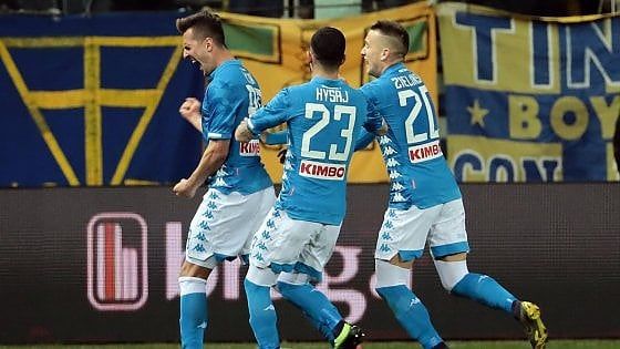 Parma-Napoli 0-4, Zielinski e Milik trascinano gli azzurri