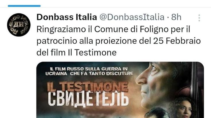 Foligno, film pro Putin in una sala comunale. L’ira della comunità ucraina: “Supporto istituzionale alla propaganda russa”