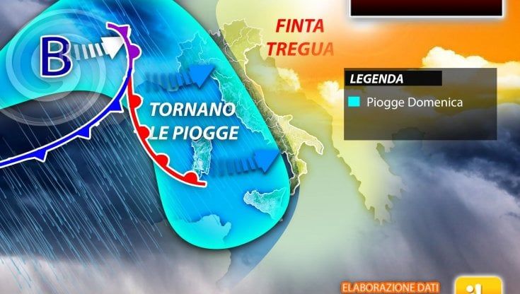 Previsioni meteo, weekend illusorio da domenica tornano le piogge; sarà coinvolta almeno mezza Italia