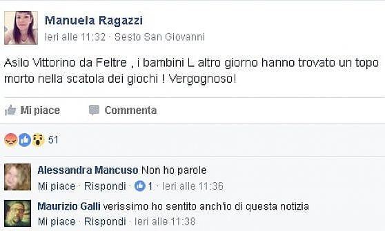 Sesto, topo morto tra i giochi dell'asilo: genitori infuriati. La denuncia su Fb: "Salute a rischio"