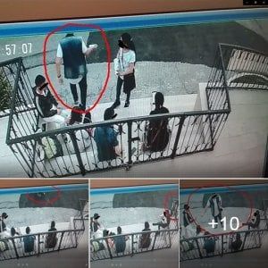 Bari, con lo spray imbratta la palazzina antica e l'asfalto: la telecamera lo riprende