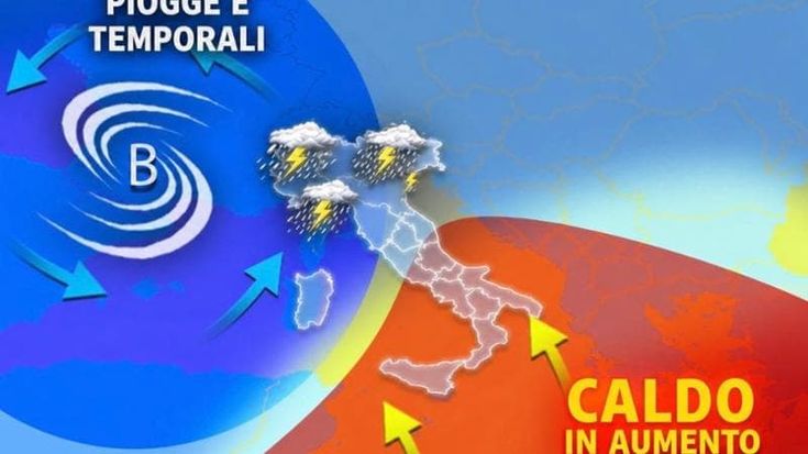 Previsioni meteo, piogge persistenti e localmente abbondanti al Centro-Nord, caldo in aumento al Sud