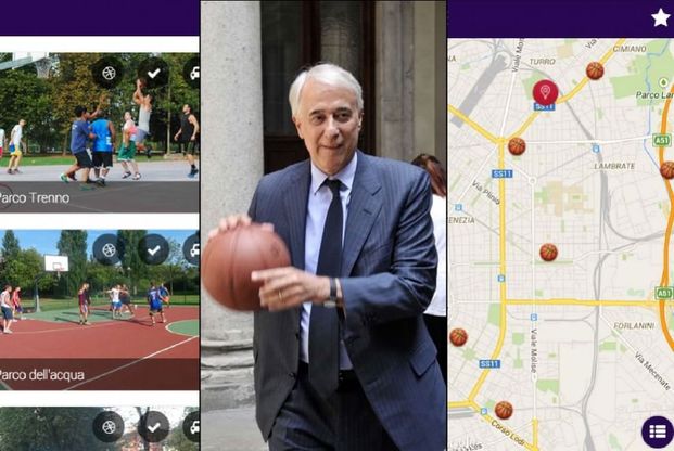 Pisapia con la palla a spicchi lancia la app dei 120 playground di Milano