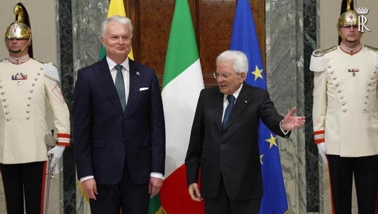 Mattarella riceve Gitanas Nauseda: "Italia e Lituania hanno a cuore la sicurezza e la pace"