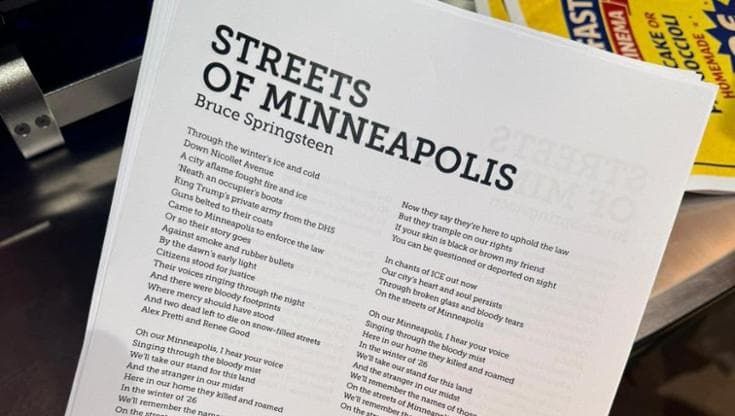 CasaCinema, diffusa in sala "Streets of Minneapolis" di Springsteen. Distribuito il testo tradotto