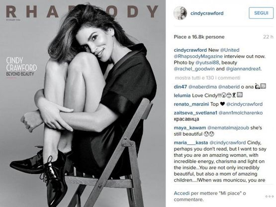 Cindy Crawford: ''Compio 50 anni e mi ritiro''