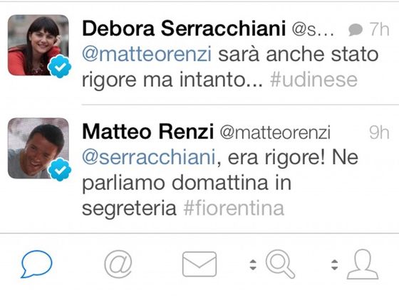 Coppa Italia e Tweet: Serracchiani-Renzi, il calcio in segreteria