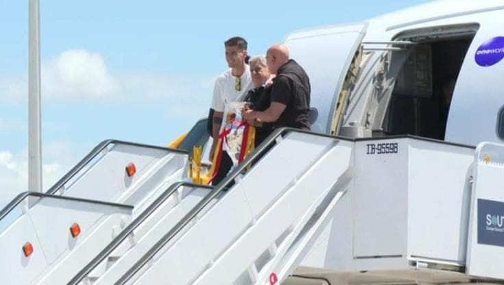 La Spagna atterra a Madrid con la coppa dopo la vittoria dell'Europeo di calcio