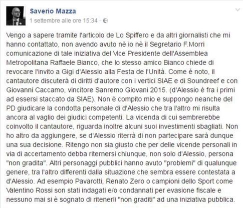 D'Alessio sì o no? I tormenti del Pd torinese su Facebook