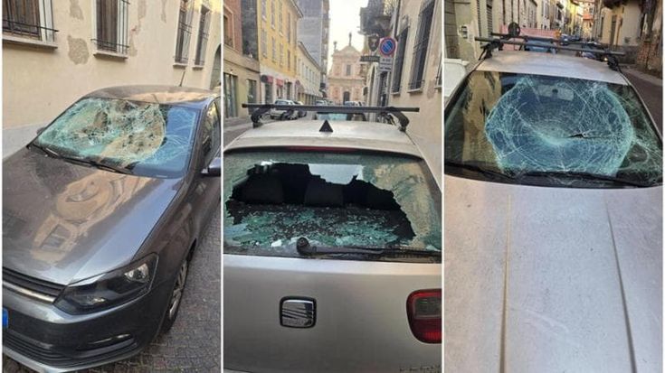 Distruggono 25 auto e molte vetrine nella notte a Vigevano: denunciati due ragazzi