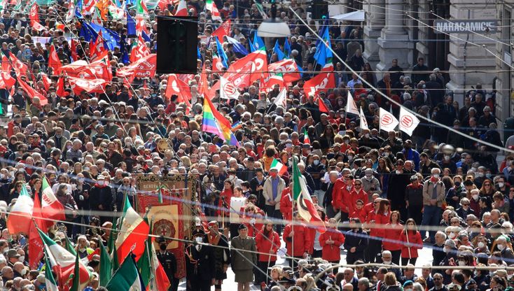 Genova, un 25 Aprile partecipato e unito, nonostante i fischi  dei no pass in campagna elettorale col loro candidato