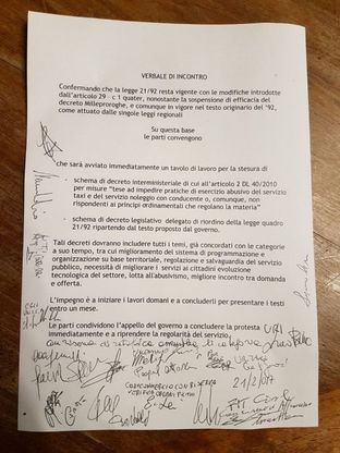 Milano, sospesa la protesta selvaggia dei tassisti: il documento dell'intesa raggiunta