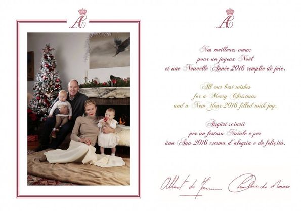 Alberto e Charlene: ritratto di famiglia per gli auguri di Natale 