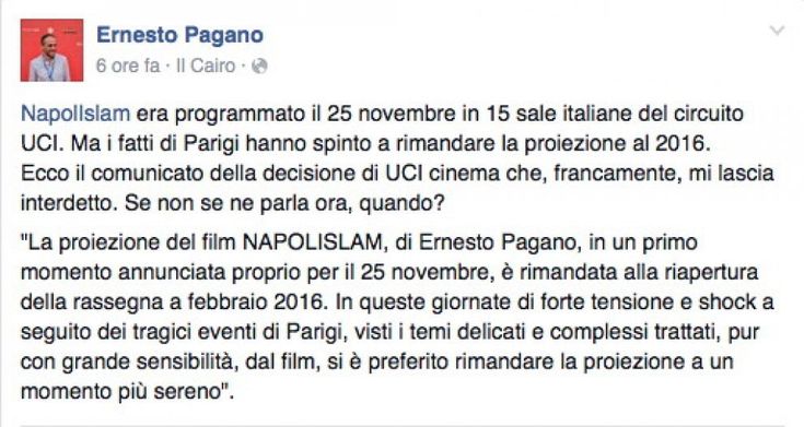Stop alla proiezione di NapolIslam, il film di Ernesto Pagano