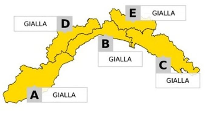 Allerta gialla su tutta la Liguria per temporali
