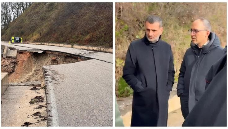 Voragine sulla strada, Roseto Valfortore isolato. Sopralluogo Decaro: “Al lavoro per una soluzione”