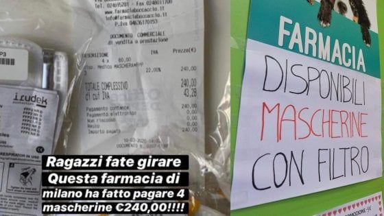 Coronavirus, a Milano mascherine a 60 euro. Lo sfogo della farmacista dopo la denuncia social: "Le troviamo solo a prezzi folli"